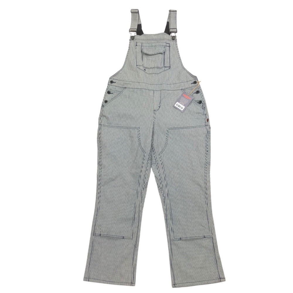 Dovetail Workwear Freshley Overalls Women's Size 16X28 Indigo Stripe NWT